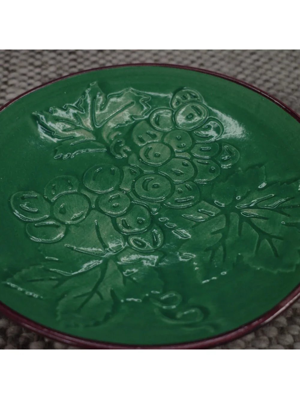 Fioriware Jardinware Green Grape Dinner Plates Set of 4 Zanesville Ohio Pottery